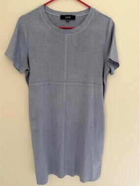 Joh suede-feel midi gray/blue dress, pockets, boutique